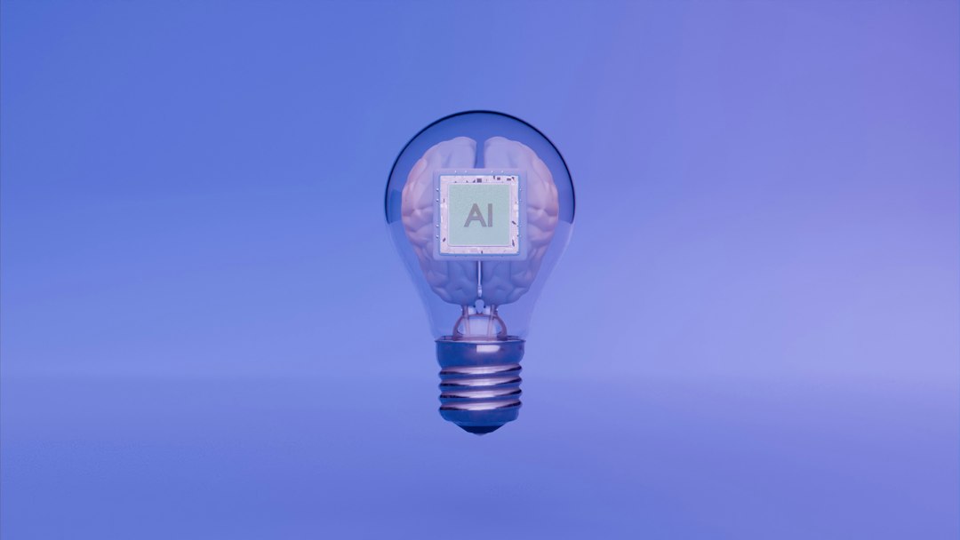 Artificial intelligence is represented by the lightbulb and brain